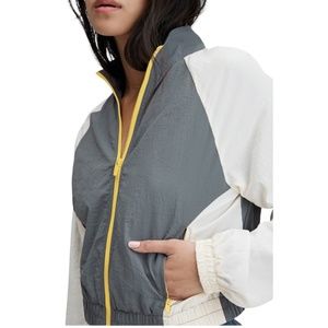 NWT Fabletics Alayia Color Block Track Jacket Size 1X in Storm Cloud Multi